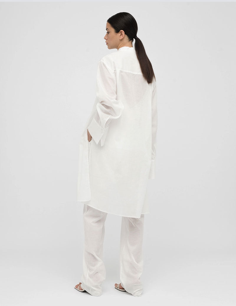 A  LINE Sheer Bib-Panel Shirt