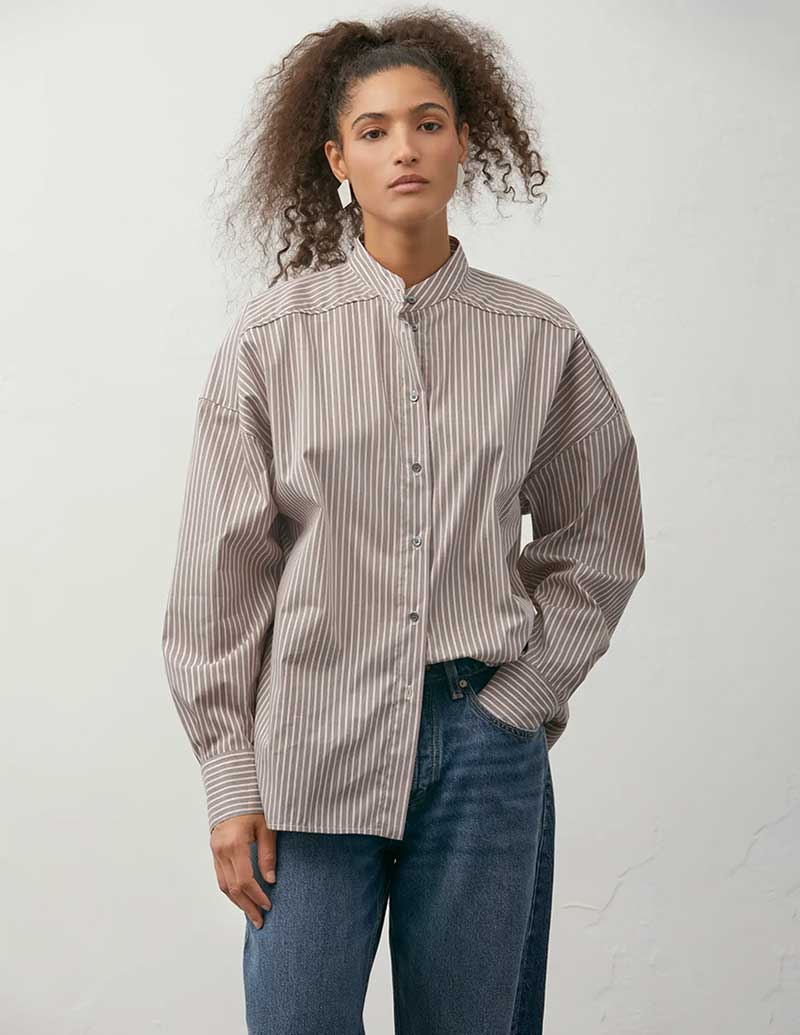 A  LINE Mandarin-Collar Shirt