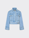 A  LINE Sicily Blue Cropped Denim Jacket