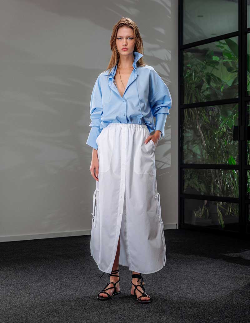 A  LINE Tie-Detailed Skirt