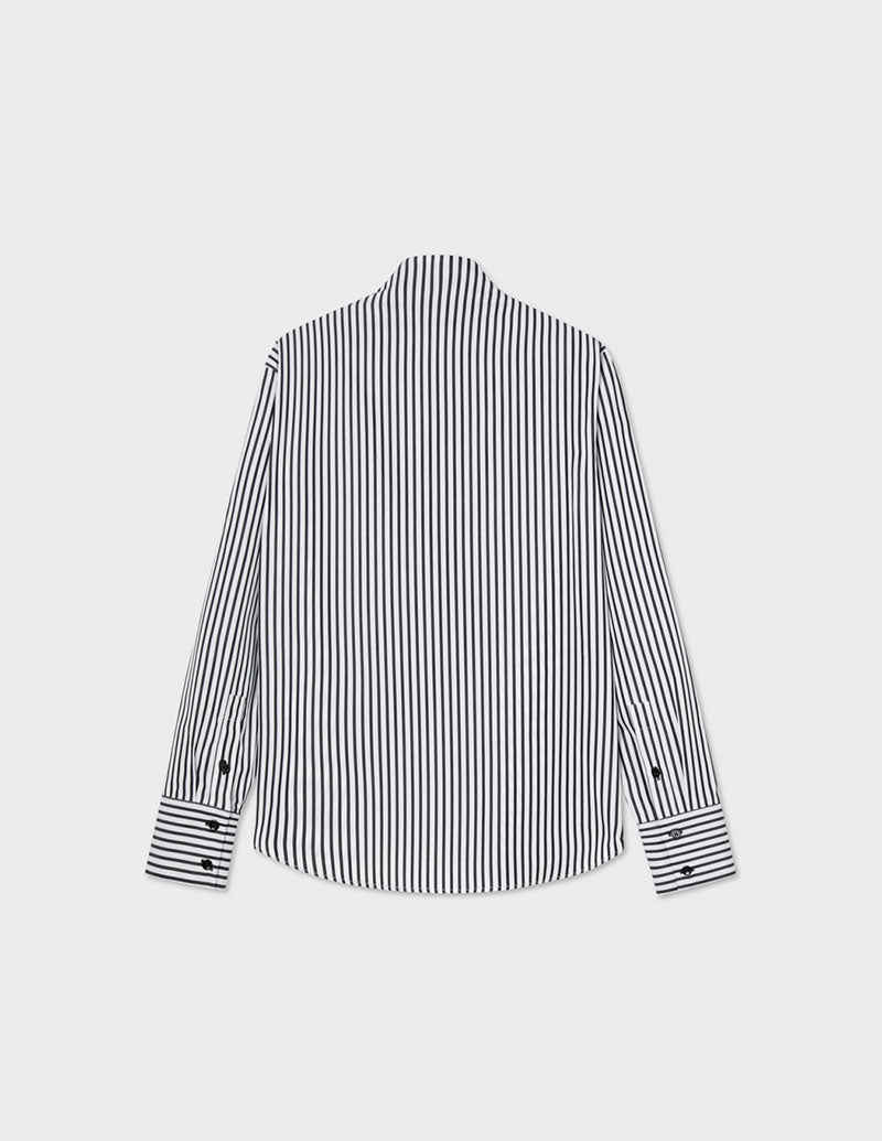 A LINE Asymmetric-Draped Collar Shirt