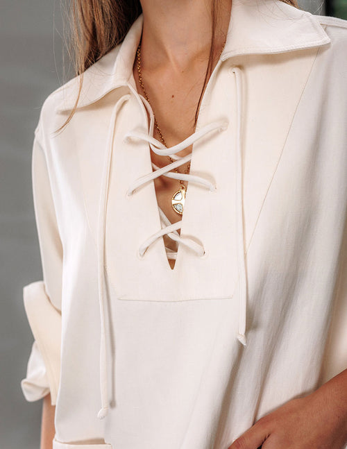 A  LINE Lace-Up Cord Shirt