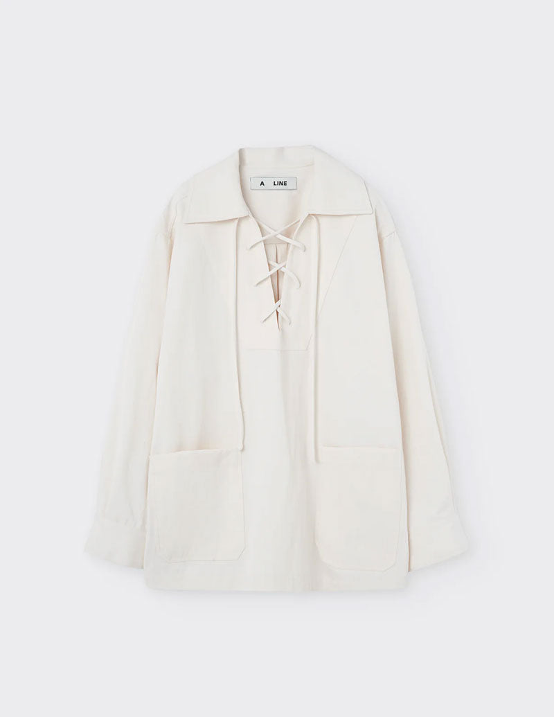 A  LINE Lace-Up Cord Shirt