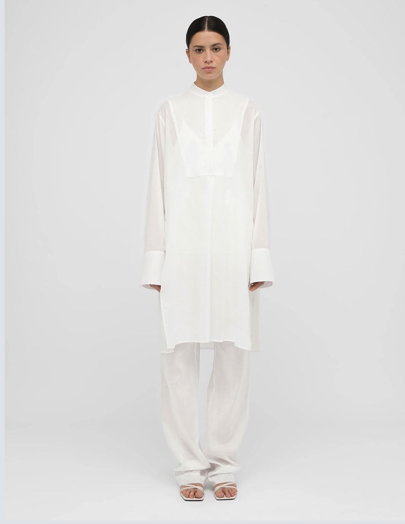 A  LINE Sheer Bib-Panel Shirt